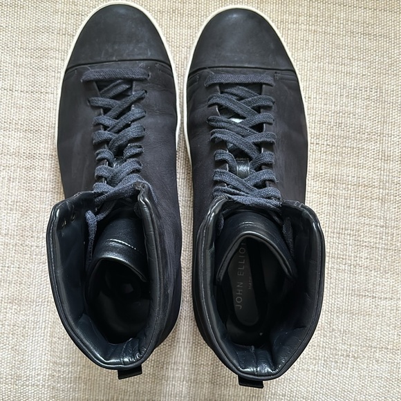 John Elliott Calfskin Leather High Top Sneakers - Picture 12 of 14